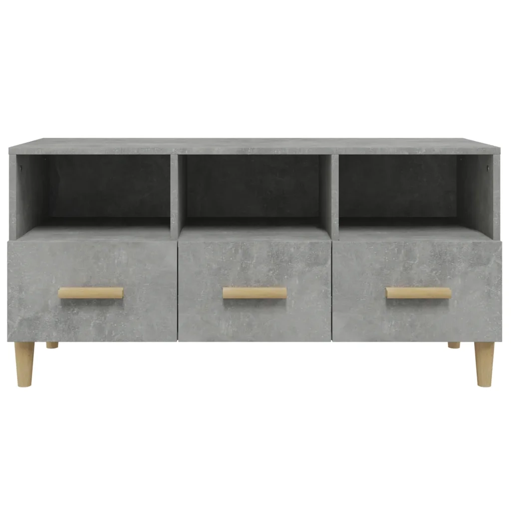 Mobile Porta TV-Mobile per TV-Credenza TV Grigio Cemento 102x36x50 cm Legno Multistrato 299828