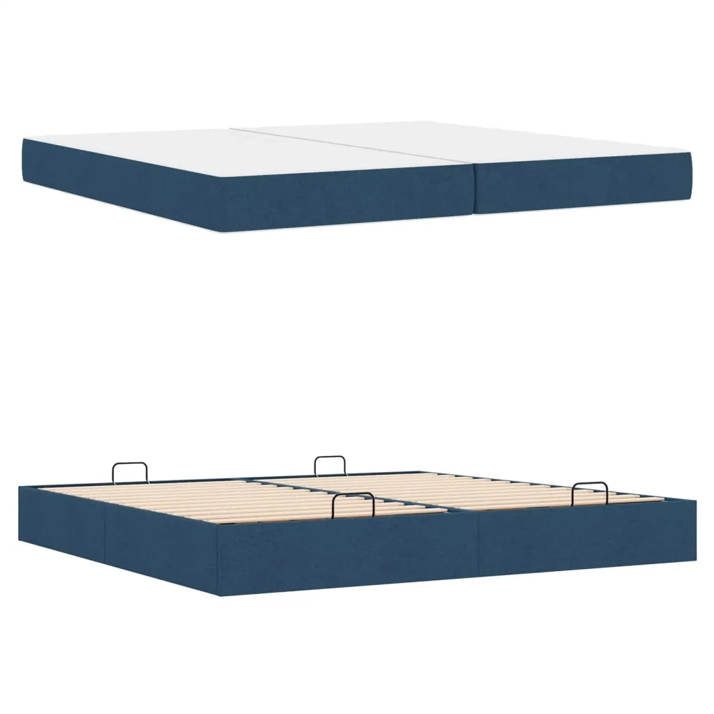 Struttura letto con materasso con materasso 2 pcs Blu Tessuto 3399521