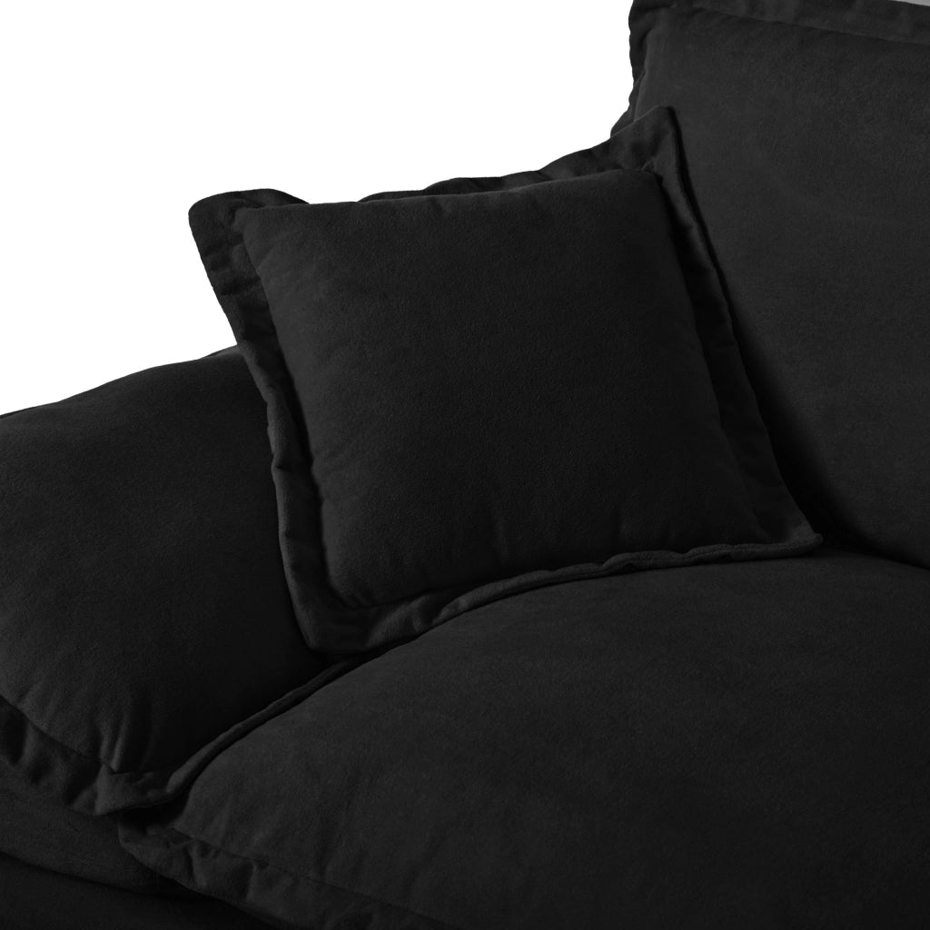 Divano modulare 3 posti in ciniglia nero 263 cm con braccioli removibili HAVRYA