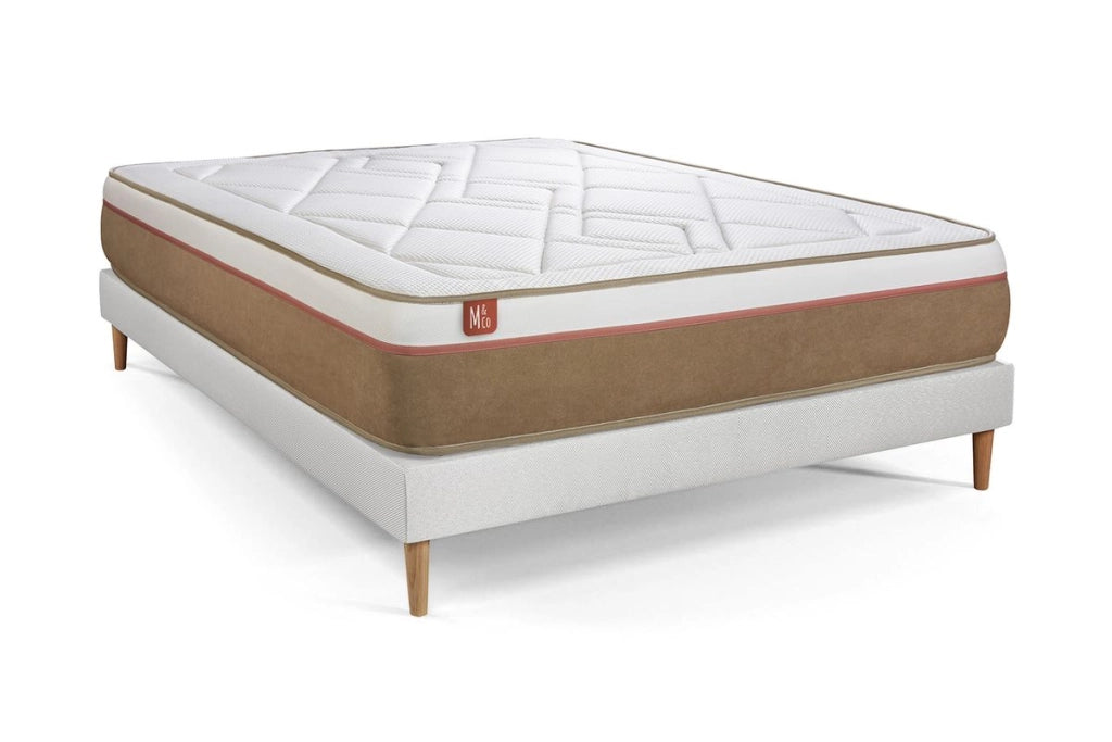 Pacchetto letto completo - Materasso 200x200cm + Box spring con doghe (kit) + 2 cuscini + Piumino - Le Soyeux