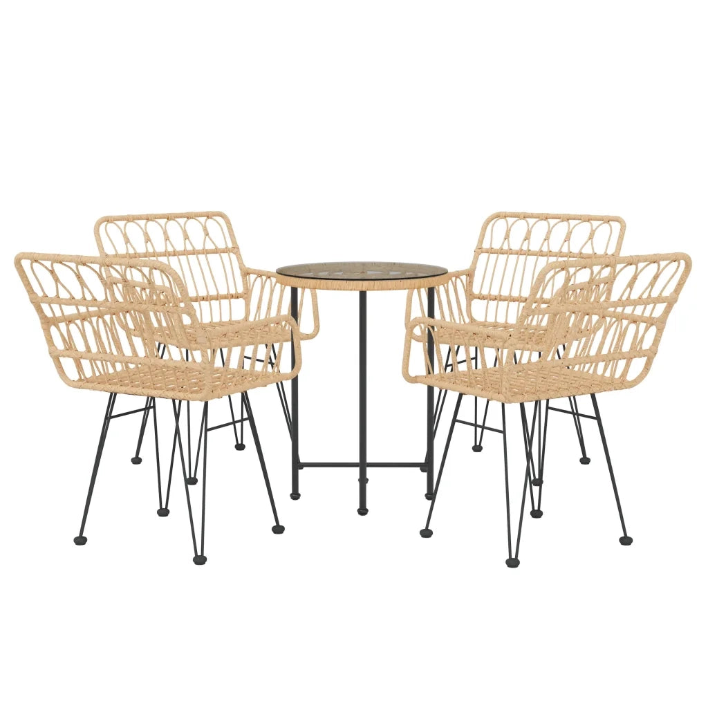 Set da Pranzo da Giardino 5 pz | Set Salotto da Giardino in Polyrattan