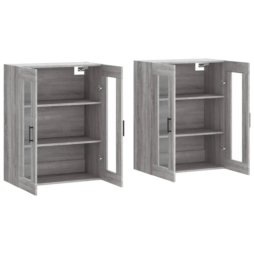Armadietti a Parete 2 pz Grigio Sonoma in Legno Multistrato 3197951