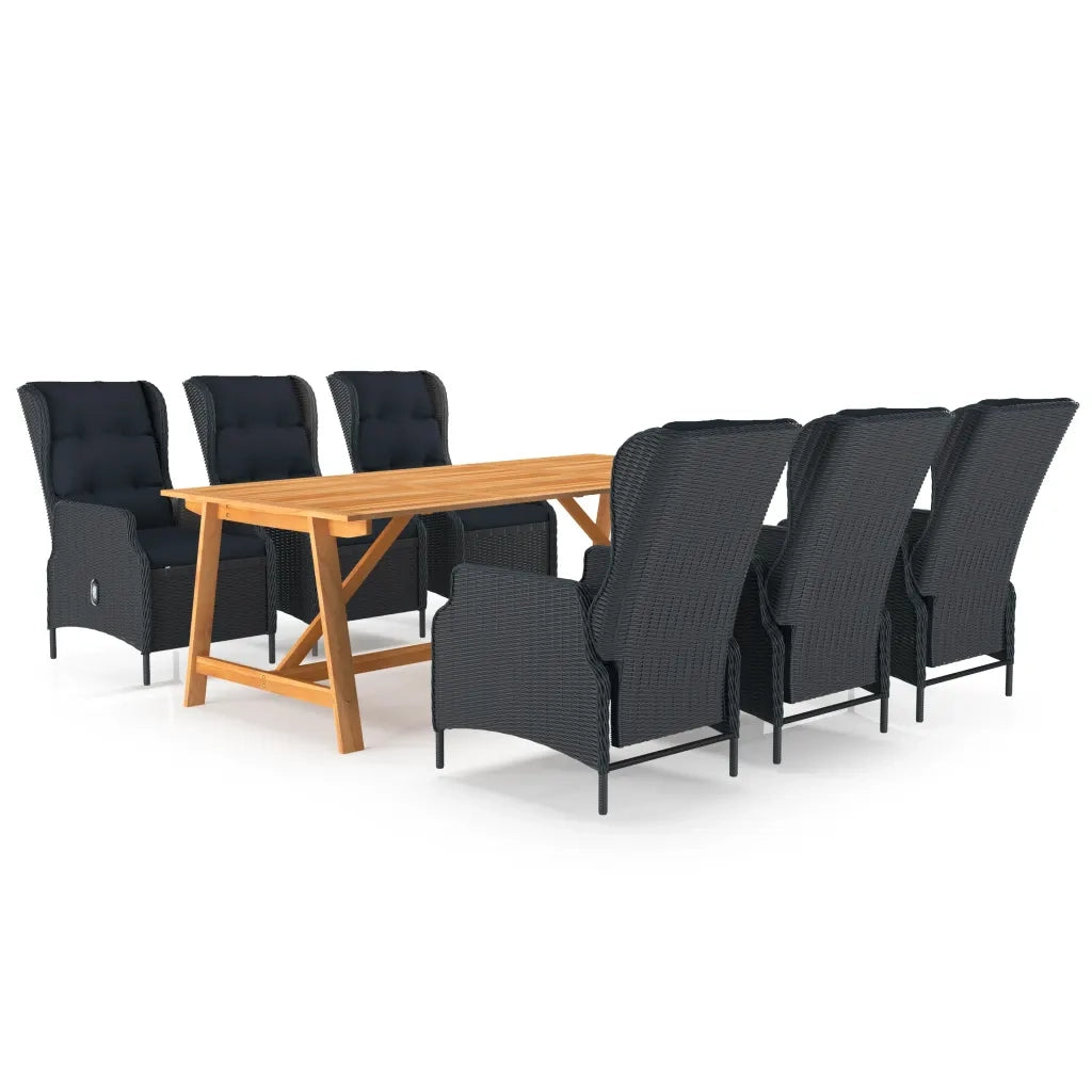 Set Mobili da Pranzo per Giardino 7 pz Grigio Scuro cod mxl 43603