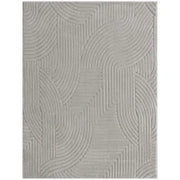 Tappeto in Stile Moderno, con Base Antiscivolo, Tessuto a Macchina, 230x160 cm, Grigio