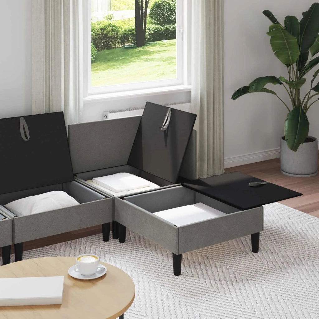 Set di mobili per il soggiorno 4 pcs Grigio scuro Tessuto 3413805