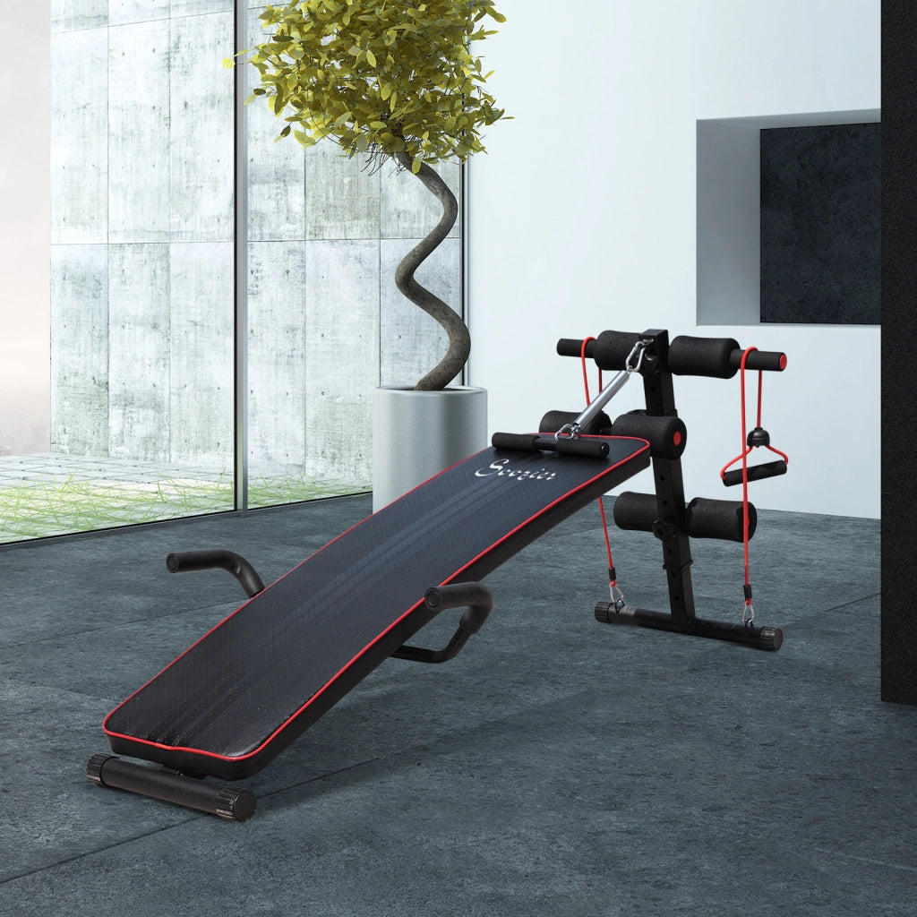 Panca Addominali Regolabile Multifunzione per Fitness ¨C zephmum ¨C Nero, Acciaio, 120kg