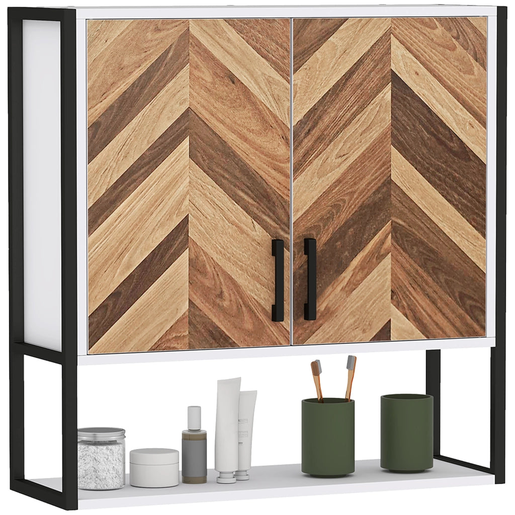Armadietto Pensile per Bagno con 2 Ante e Ripiano Regolabile ¨C zephmum ¨C 59x20x60 cm Multicolore