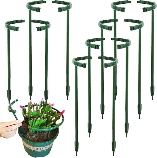 Supporto per piante - Set di 20, rotondo 24 x 14 cm, regolabile, plastico, vaso per fiori, piante permanenti, aiuto per la crescita, verdure - Supporto per fiori supporto per piante semiorizzontale