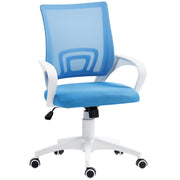Sedia da ufficio girevole con schienale in rete, braccioli e altezza regolabile ¨C zephmum ¨C blu chiaro, carico 120 kg