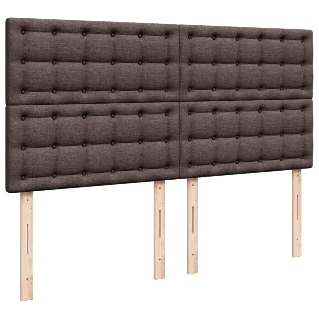 vidaXL Giroletto a Molle con Materasso Marrone Scuro 200x200cm Tessuto