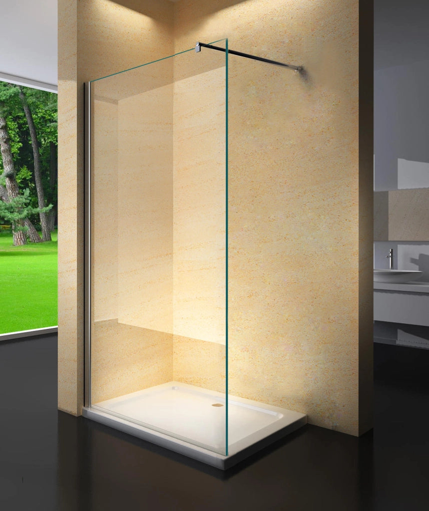 Parete doccia walk in cristallo 8mm trasparente 100cm H 195cm BERNA