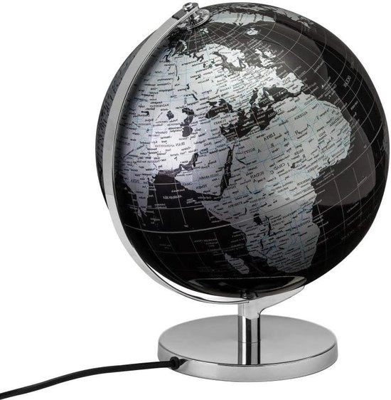 Lamp a terra a stella con piede metallico nero-argentato 25x25x325 cm con illuminazione