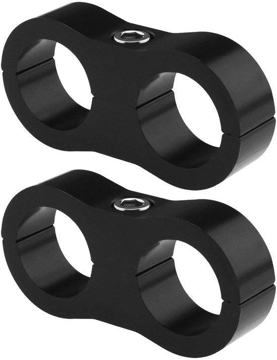 Flessi di espansione AN8 - 2 pezzi - Lega di alluminio - Diametro interno 16 mm - Adatto per tubazioni di combustibile - Nero - Valvola di sfogo