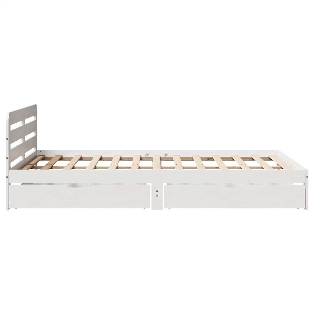 Letto senza Materasso Bianco 140x190 cm Legno Massello di Pino 3309873