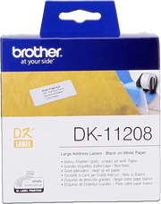 Brother DK-11208 nastro per etichettatrice Nero su bianco