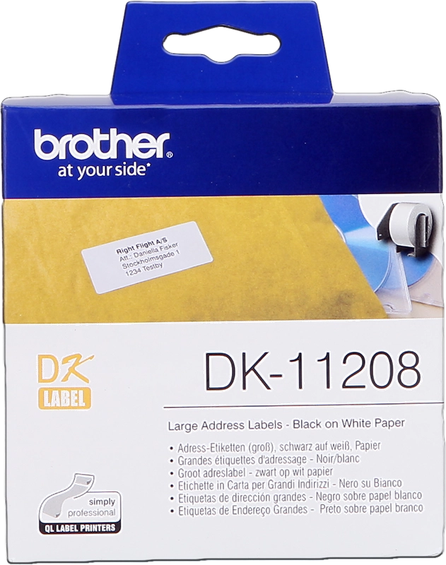 Brother DK-11208 nastro per etichettatrice Nero su bianco