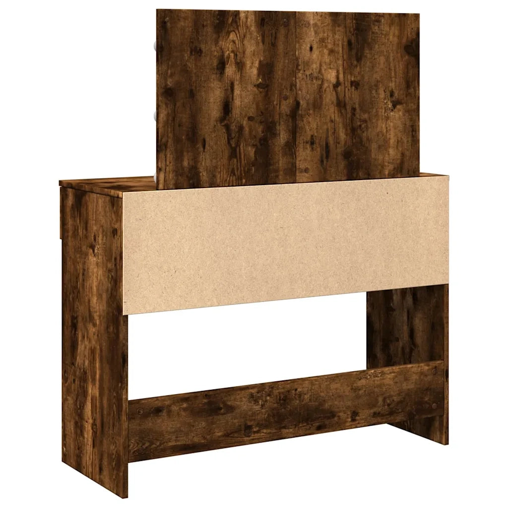 Toeletta | Tavolo da Trucco con LED Rovere Fumo 100x40x120 cm