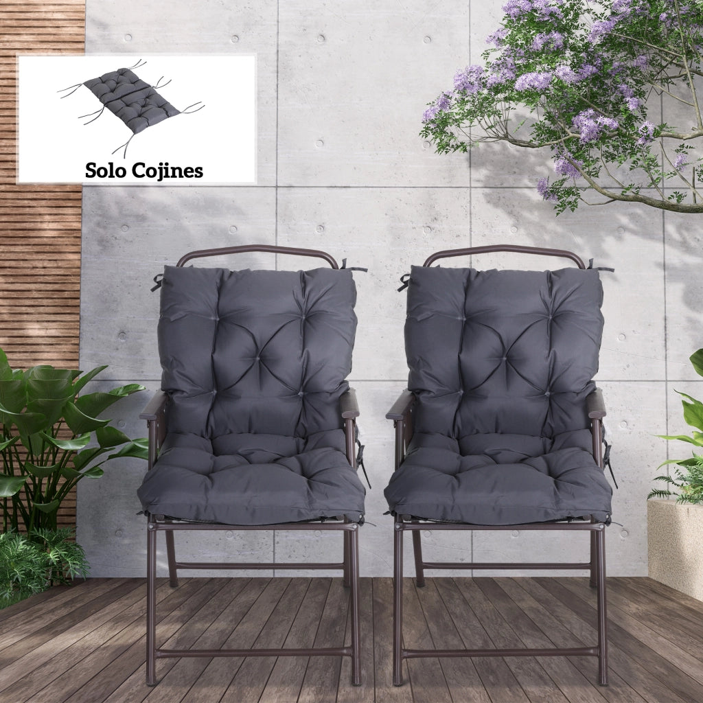Cuscini per Sedia da Giardino ¨C zephmum ¨C Grigio Scuro 50x98x8 cm