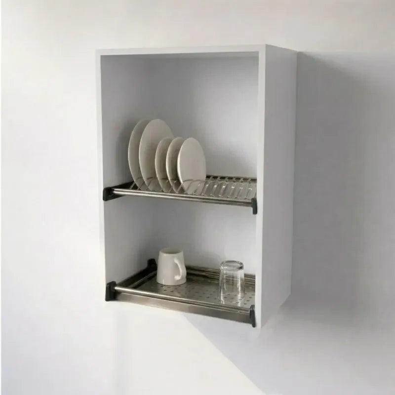 Pensile Scolapiatti H 72X L 60X P 33 Completo Di Scolapiatti In Acciaio Inox. Spedizione In Kit In Colore Bianco
