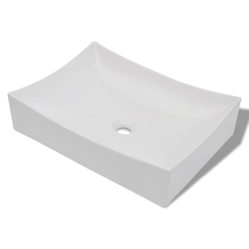 Lavandino da bagno in ceramica lavabo lavabo 65,5 x 39 cm bianco lucido 02_0002493