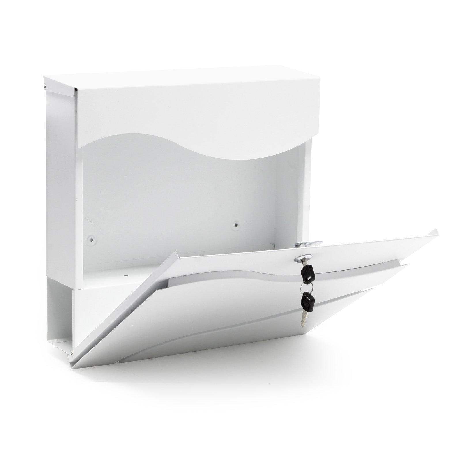 Cassetta postale con vano portagiornale V28 bianco 370 x 105 x 370 mm