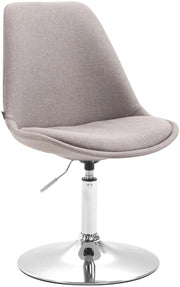 Sedia da pranzo MAVERICK in tessuto grigio,cromo