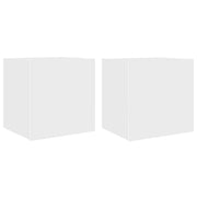 Mobili TV a Parete con Luci LED 2pz | Armadietto TV | Mobile Porta TV Bianchi 40,5x35x40 cm