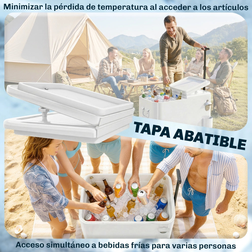 Carrello Frigorifero 56L con Ruote ¨C zephmum ¨C 75x35x120 cm Bianco