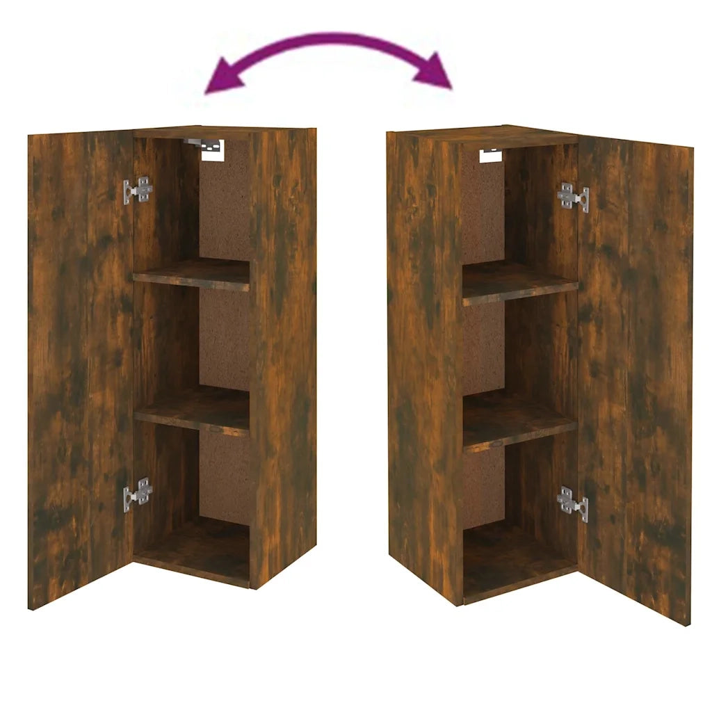 Mobili TV 2 pz Rovere Fumo 30,5x30x90cm in Legno Ingegnerizzato cod mxl 15040