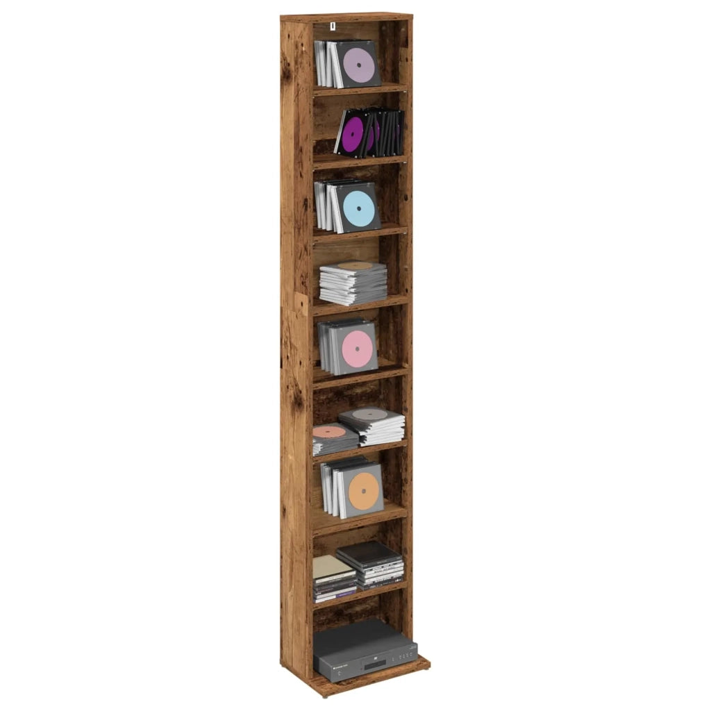 Mobile per CD Legno antico 33 x 23,5 x 175 cm 8012654