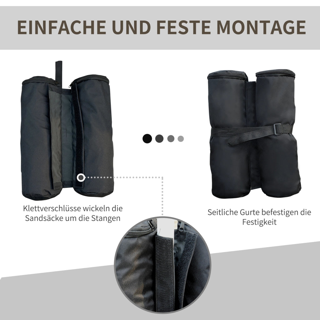 Set di Piedi per Gazebo Pieghevole ¨C zephmum ¨C 4 Pezzi Nero