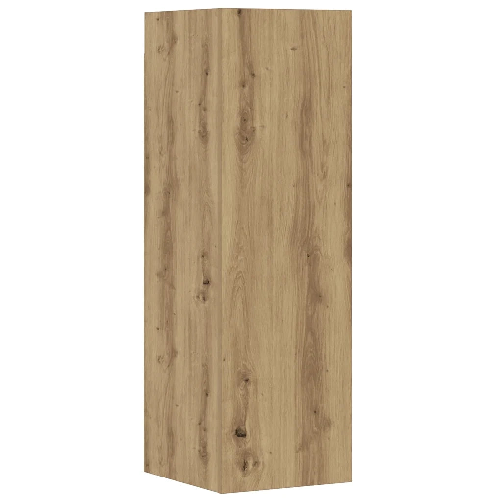 Set Mobile TV 6 pz Montato a Parete Rovere in Legno Multistrato