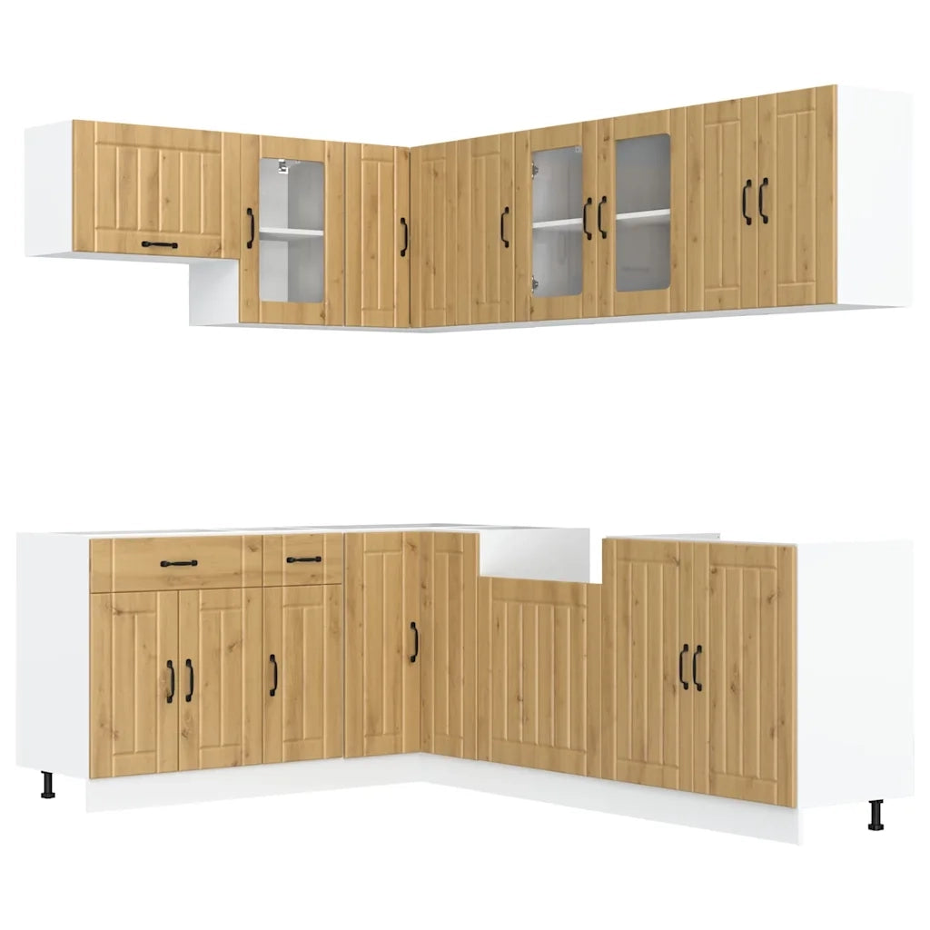 Set Mobili da Cucina 11 pz Lucca Rovere Artigianale Truciolato 3314900