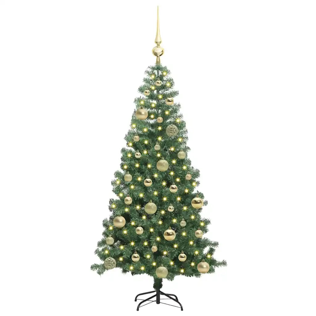 Albero di Natale con 150 LED con supporto Verde 120 cm PVC 3396362