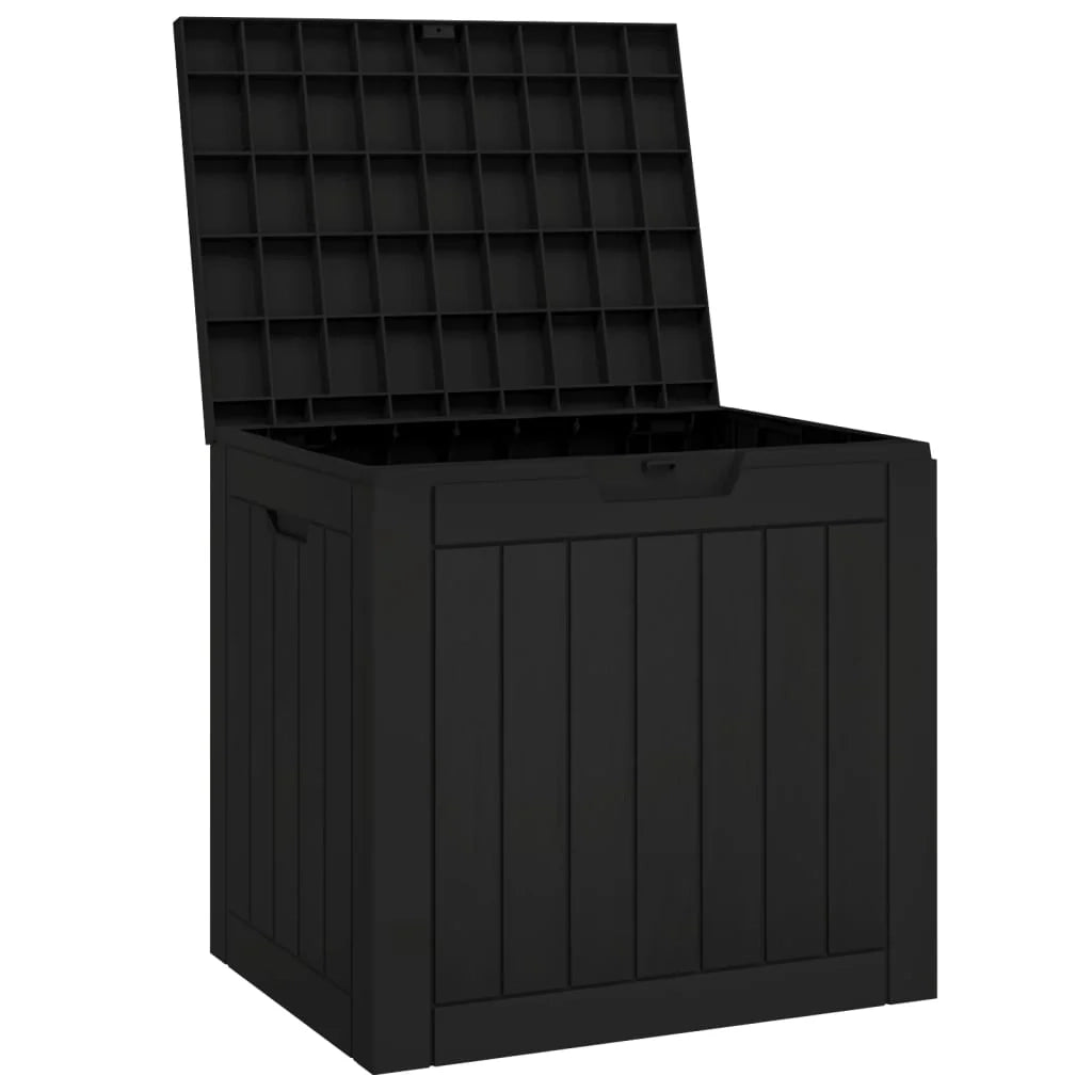 Baule da giardino nero 55,5 x 43 x 53 cm polipropilene 02_0013140