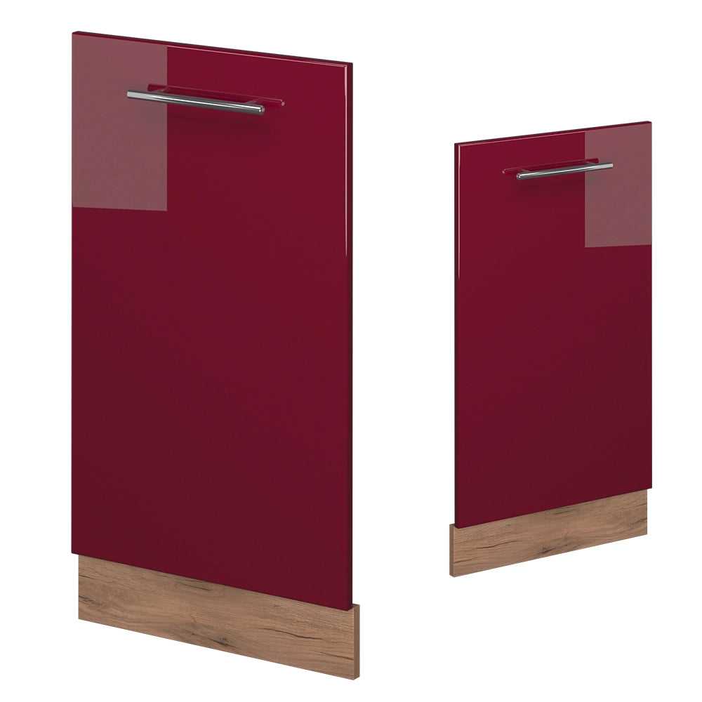 Vicco Pannello frontale della lavastoviglie Rosso bordeaux lucido 45 cm senza piano di lavoro