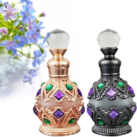 Fiala di profumo vuota 15 ml - Navicella - Vintage - Cristallo - di alta qualità - BPA-free - fiala di profumo con imbuto