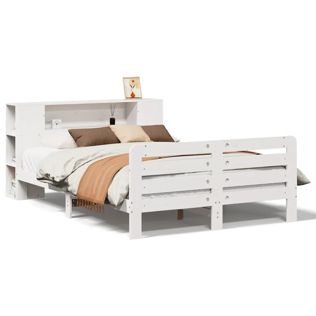 Letto senza Materasso Bianco 140x190 cm Legno Massello di Pino 3309900
