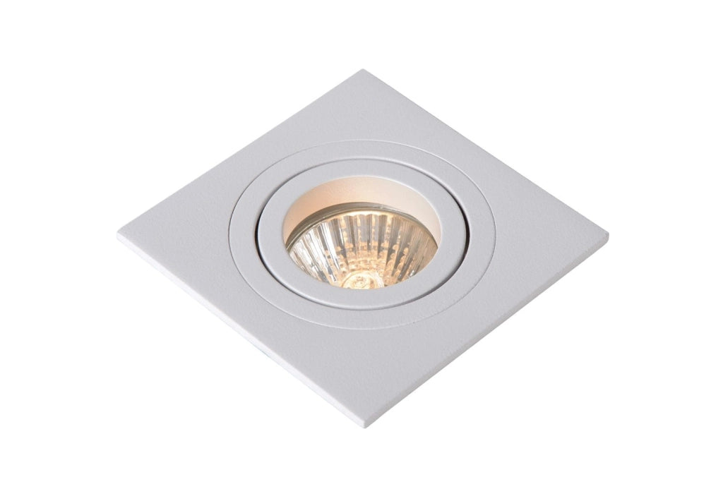 Faretto incasso soffitto Lucide Tube GU10 bianco quadrato
