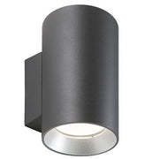 Show - Applique Cilindrico Da Parete A Led 20W+20W A Luce Doppia Calda Colore Grigio