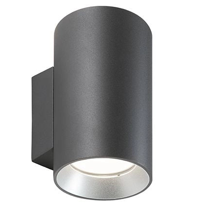 Show - Applique Cilindrico Da Parete A Led 20W+20W A Luce Doppia Calda Colore Grigio