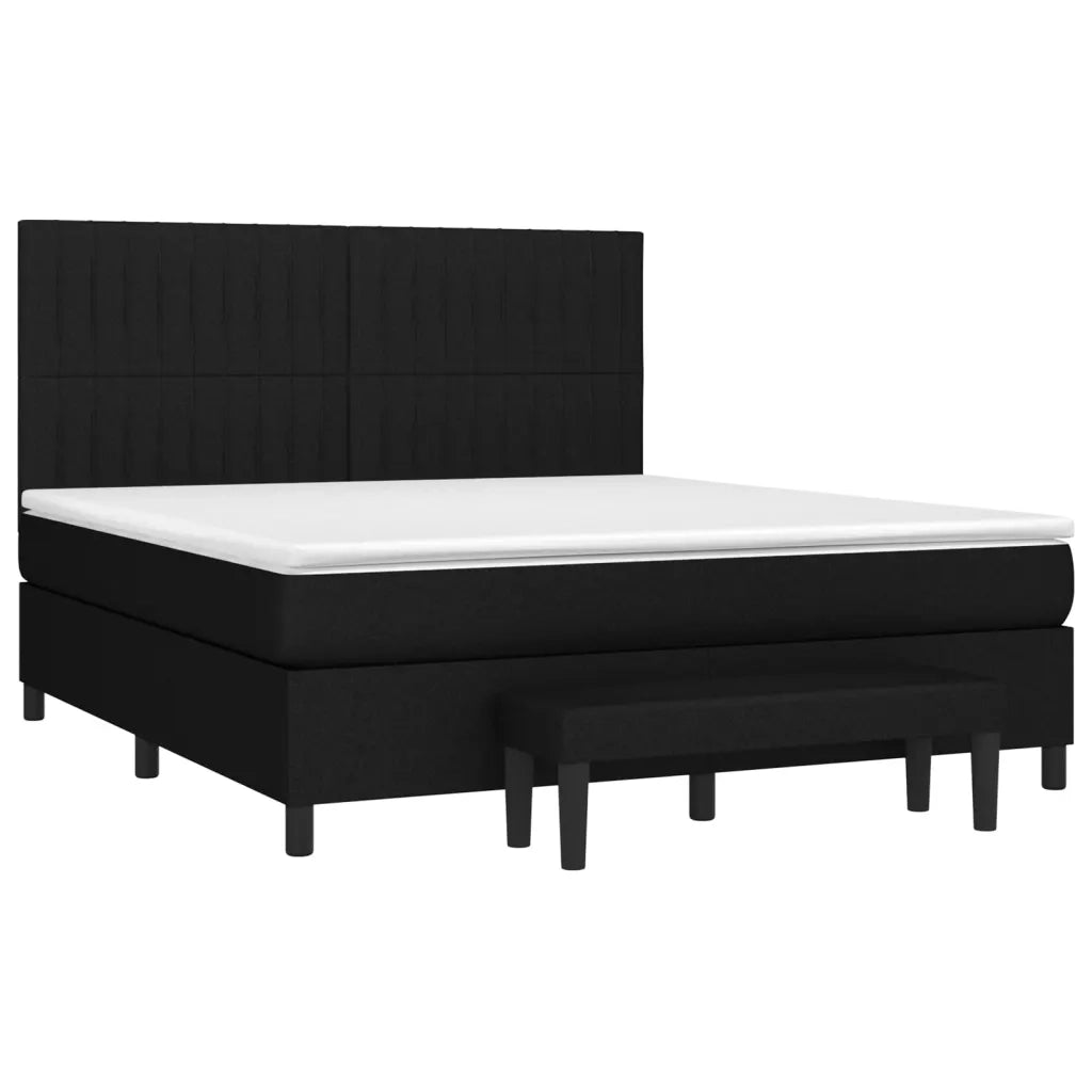 Giroletto a Molle con Materasso Nero 180x200 cm in Tessuto 3136775