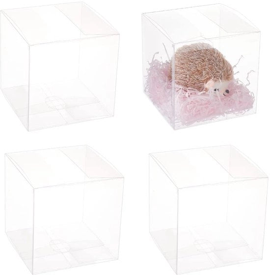 Scatole di regalo 10 pezzi - Scatola di PVC trasparente - Scatola quadrata - Regalo per matrimonio/ San Valentino - Translucida - 15 x 15 x 15 cm - Confezione da regalo