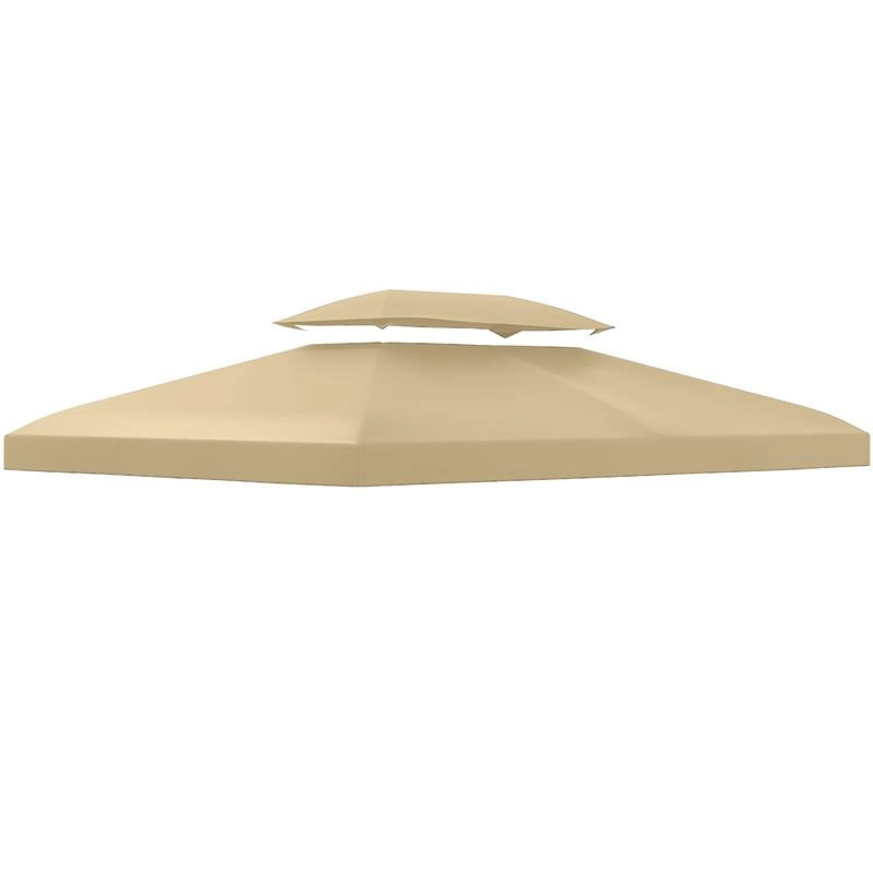 COPERTURA DI RICAMBIO PER GAZEBO 4X3 M IN POLIESTERE ANTI UV CON TETTO A 2 LIVELLI CREMA