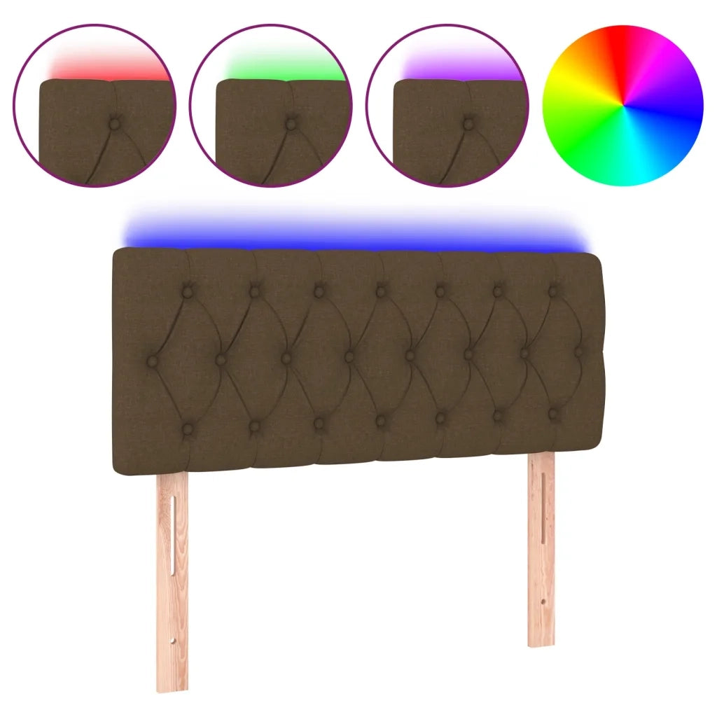 Testiera a LED Marrone Scuro 90x7x78/88 cm in Tessuto 3121933
