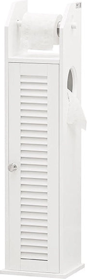 Cassa per carta igienica compatta - Conservazione bagno - Risparmio spazio - Resistente muffa - Porta a grata ventilata - 20 cm x 79 cm x 18 cm