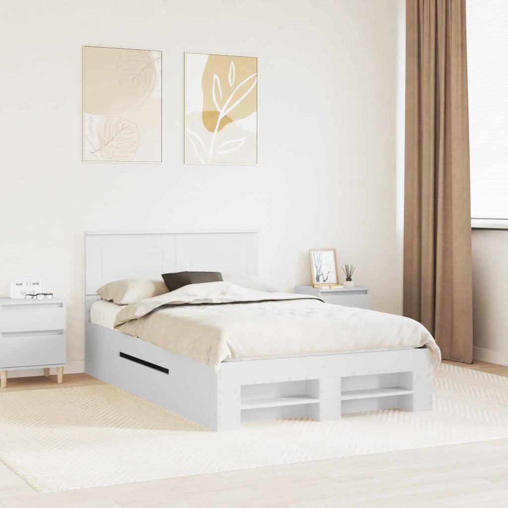 Struttura del letto Bianco 137 x 203 cm Legno multistrato