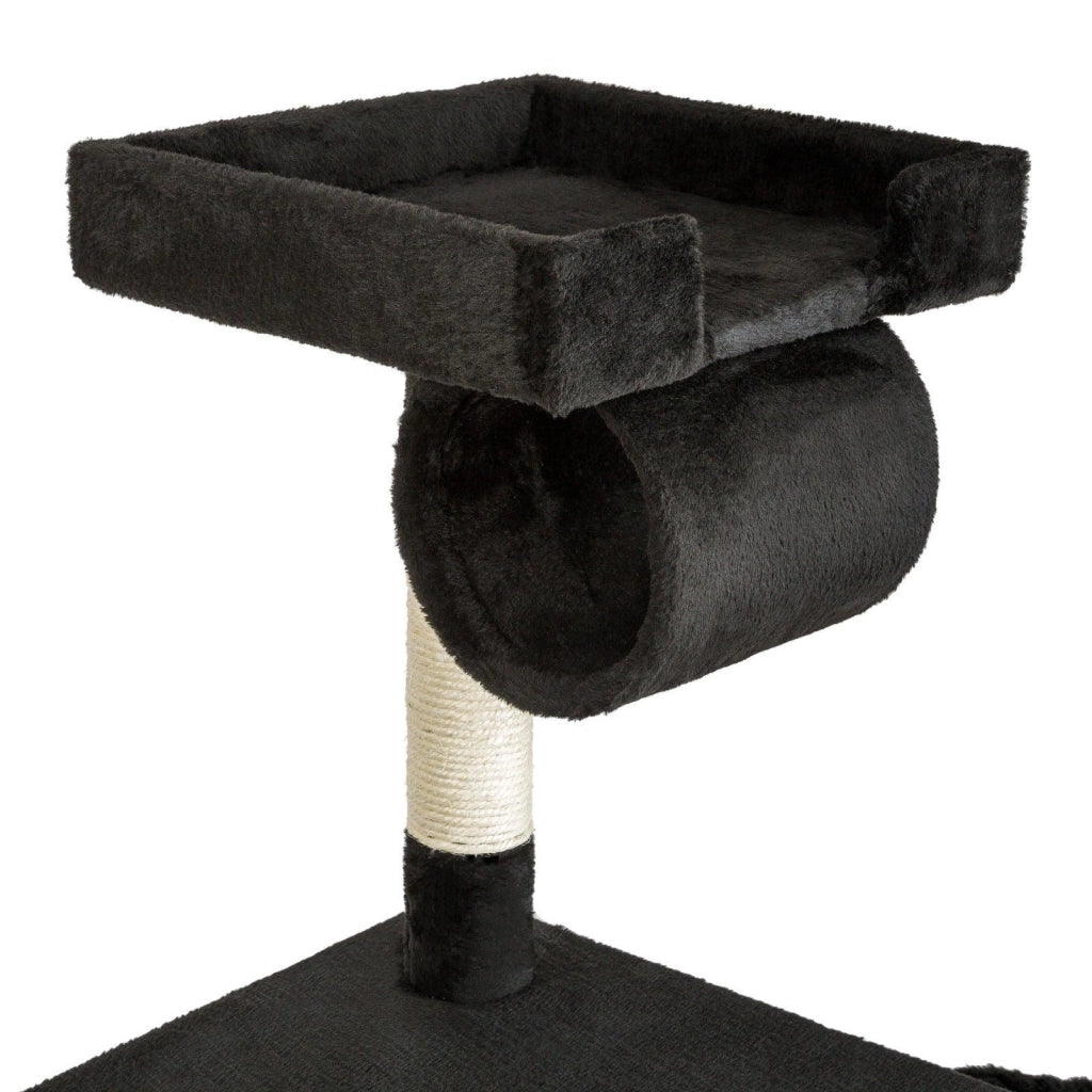Tiragraffi albero per gatti cuccia per gatti peluche nero 141 cm 08_0000514