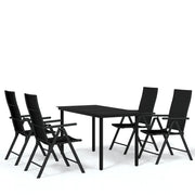 Set da Pranzo da Giardino 5 pz | Set Salotto da Giardino Nero