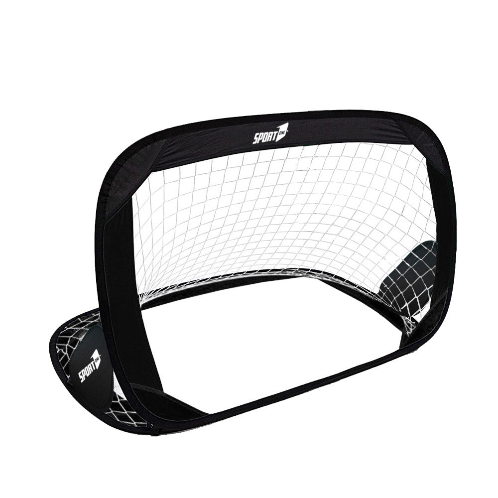 Porta da Calcio 128x84x81 cm Pieghevole Pop-Up Nera e Gialla